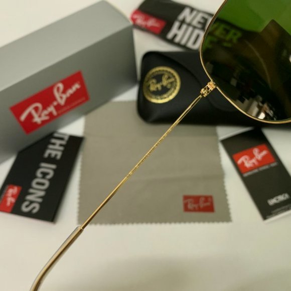 RayBan RB3025 AVIATOR Gold Frame Sunglasses 58mm - Picture 3 of 11